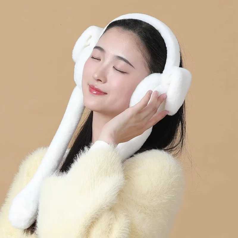ute and Warm Wireless Ear Muffs for Women Kids Students Plush Earmuffs with Moving Ears Autumn Winter Outdoor Travel Earmuff XJ250812
