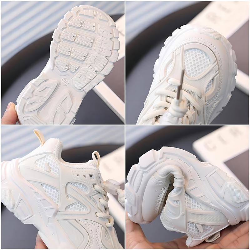 Spring Autumn Kids Sneakers Soft Breathable Mesh Unisex Boys Girls Casual Sport Shoes Black White w250725