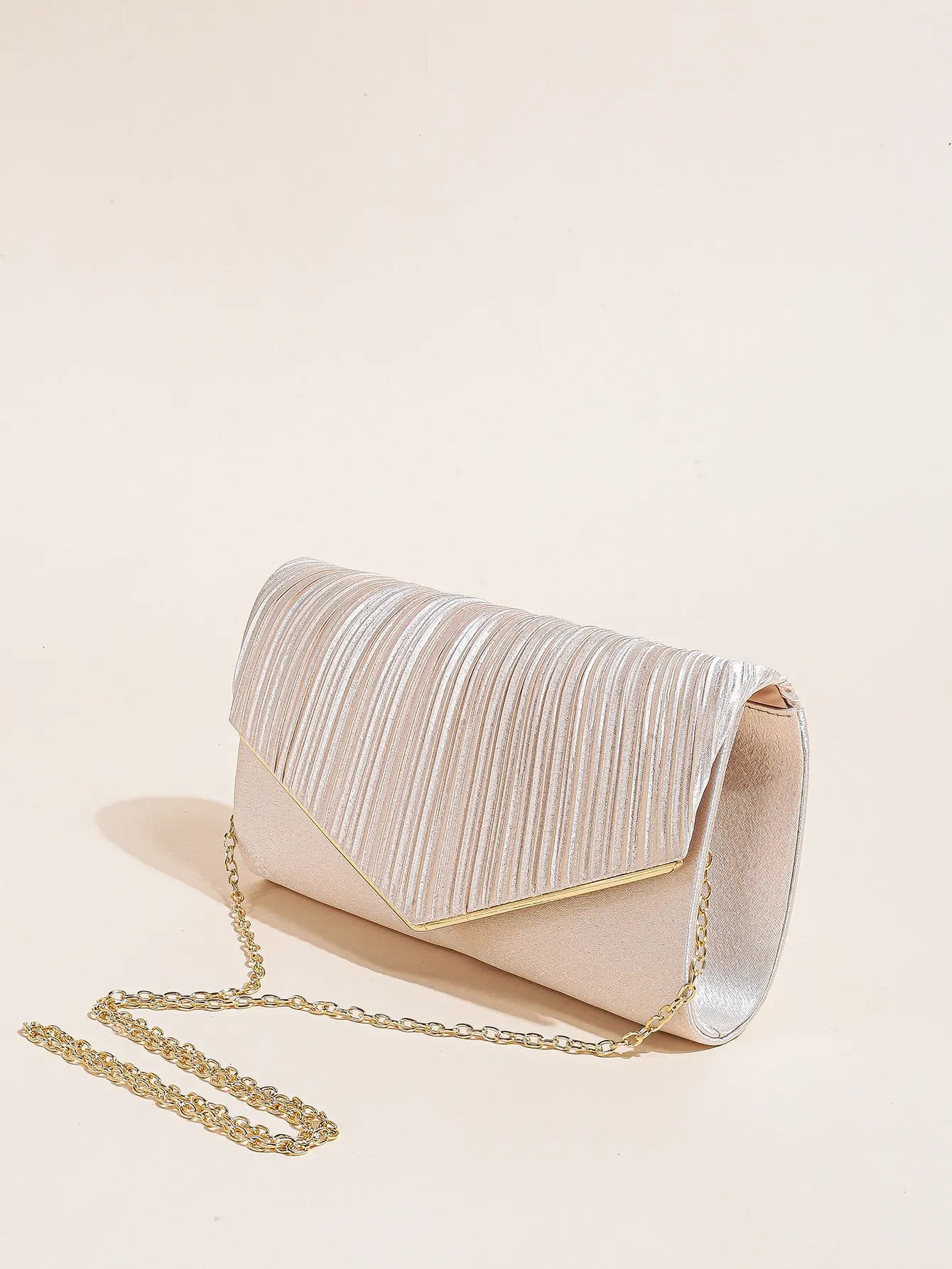 Elegant Pleated Evening Bag Solid Color Textured Envelope Dinner Bag Perfect Clutch For Party Wedding And Banquet 250809