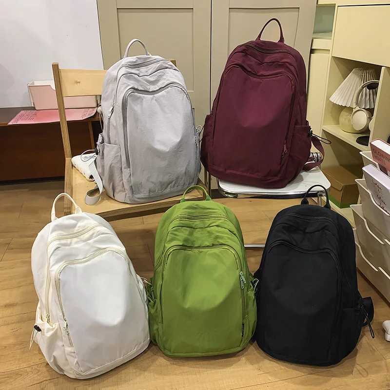 Nylon backpack large capacity multi-layer college student backpack outdoor leisure travel backpack Y250811