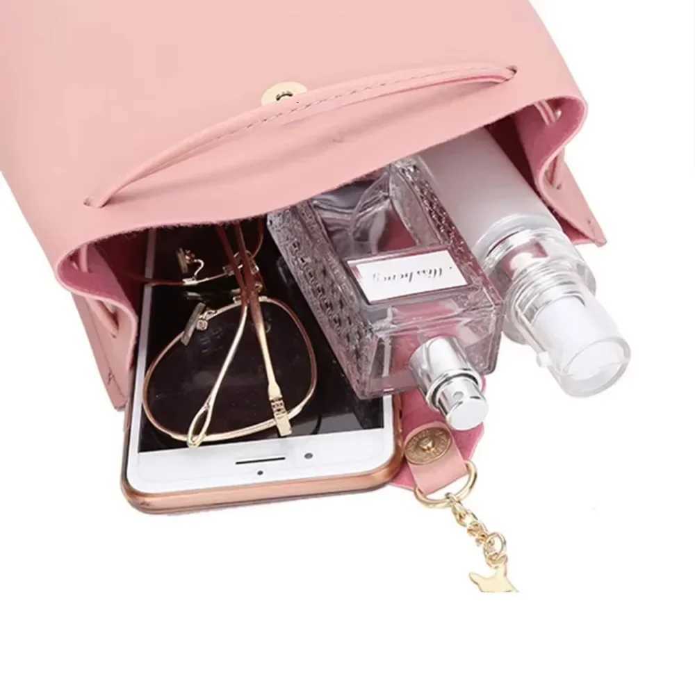 Vintage Deer Tassel Bucket Bag PU Leather Crossbody Messenger with Drawstring Closure Adjustable Shoulder Bag for Women Daily Z250812