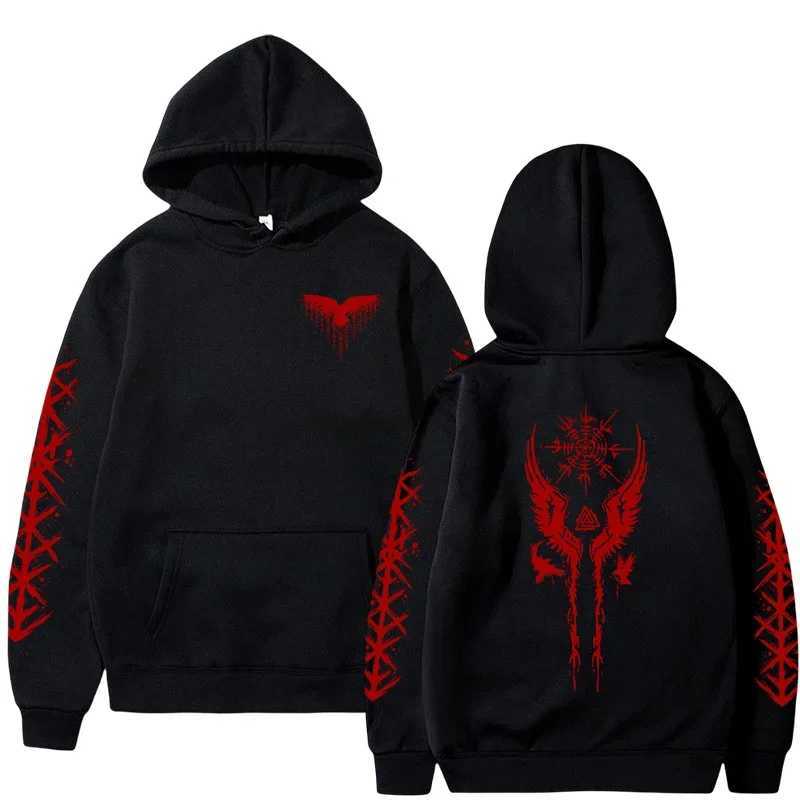 2025 New Arrival Mens Hoodie Autumn Winter Daily Casual Sport Sweatshirt Ancient Viking Raven Rune Print Coat Urban Fashion Top Y250811