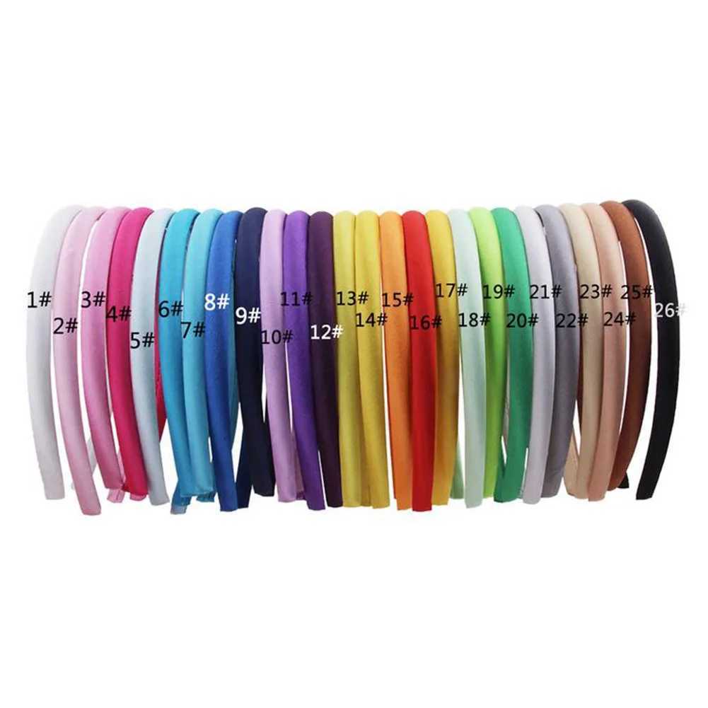 1PC Red Blue Green Satin Band for Girls Kids Hair Band Solid Color Thin Elastic Hair Hoop Accessories Piece X250812