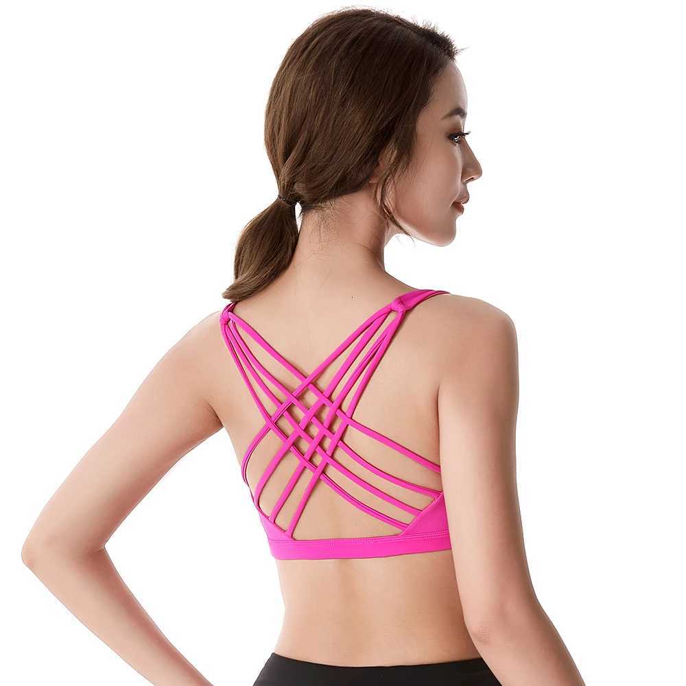 Fitness Sports Bra for Women Push Up Wireless Padded Crisscross Strappy Running Gym Training Workout Underwear Crop Tops Z250812
