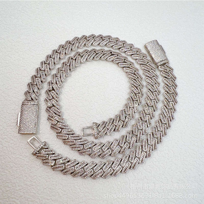 Hot Selling 13mm Hip Hop Cuban Box Clasp Design Men's Trendy Versatile Necklace 111