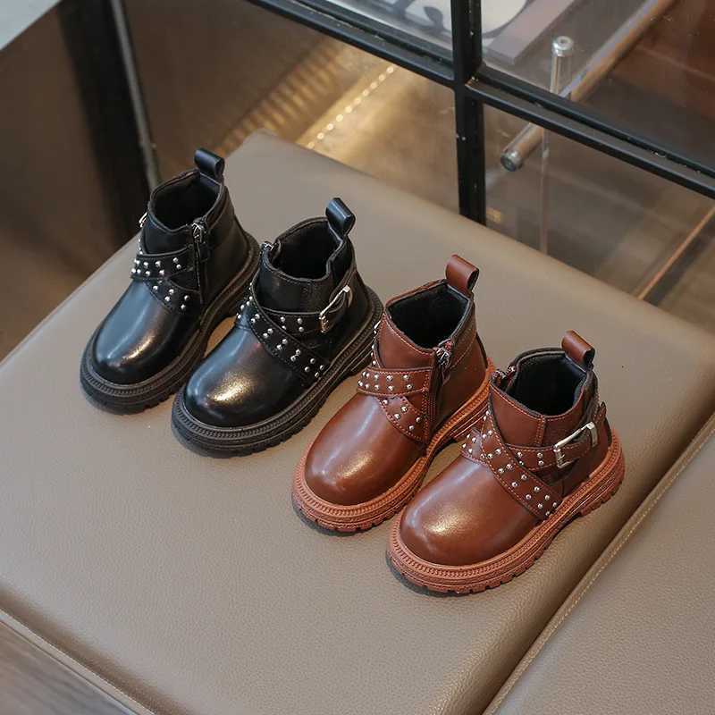 2025 Autumn Winter New British Versatile Daily Wear Childrens Fashion Boots Girls Belt Short Tube Single Boot Botas Para Nias XJ250812