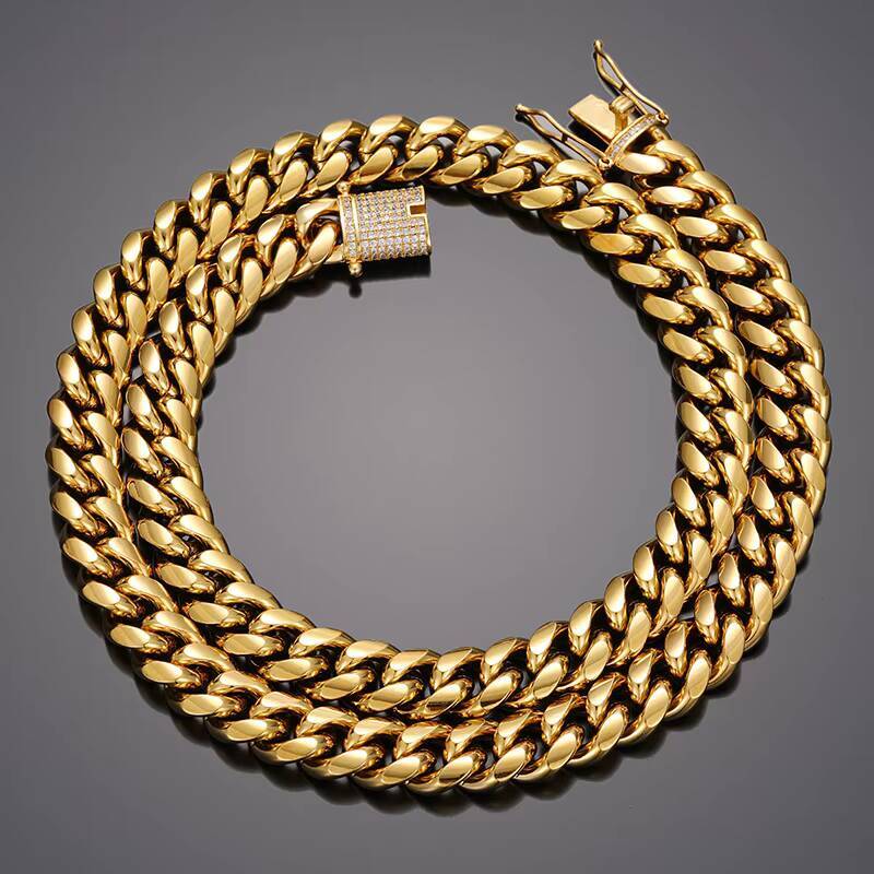 Hip Hop 925 Sterling Silver LINK Chain Necklace VVS Moissanite Necklace Iced Out Miami Cuban Mens Double Sided LINK Chain