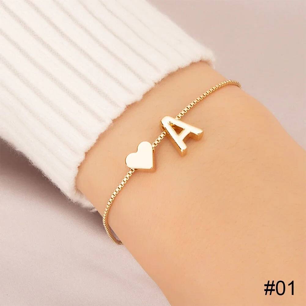Simple Fashion Love Retro Adjustable Alloy Letter Bracelet Women Hand Jewelry Accessory