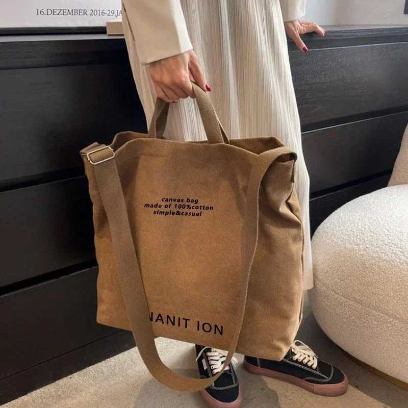Canvas Tote Casual Shoulder Work Bag Women Large Capacity Crossbody Top Handle Bag Multifunctional Big Shopping Cross-body Handbag Z250812