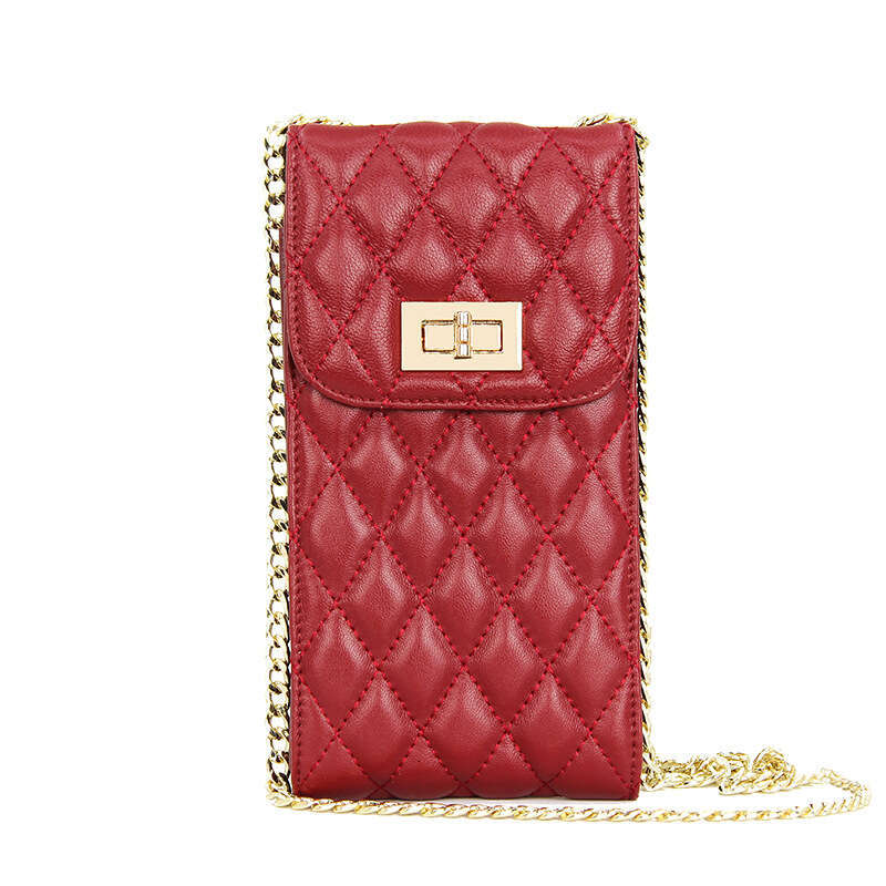 DHpet_wholesale Korean Genuine Lambskin Crossbody Bag - Stylish Vertical Shoulder Purse for Women, Spacious Phone Bag (18x10.5cm, 270g)