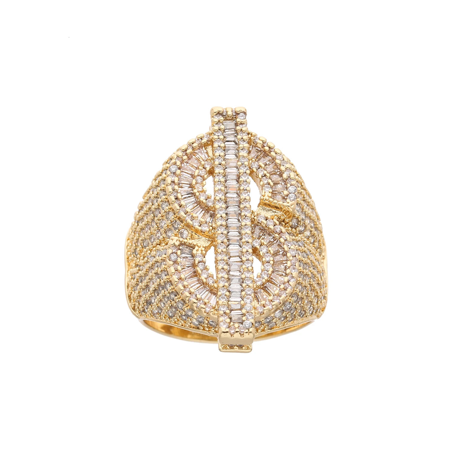 Dollar ring 8/9/10 to attract wealth prosperity work decorative jewelry hip-hop men and women rings 250812