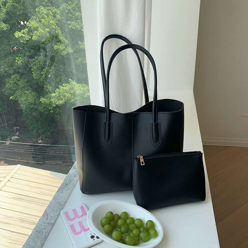 New Fashion Versatile Textured Commuter Women's Large Capacity Mother-Daughter Two-Piece Set Single Shoulder Tote Bag B5