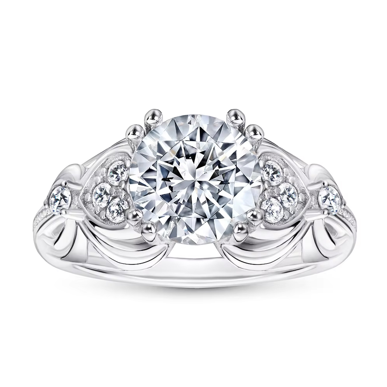 MT 2CT Retro Engagement Ring With Moissanite 925 Sterling Silver Wedding Ring for Women Promise Ring Christmas Valentines Gift For Women wholesale