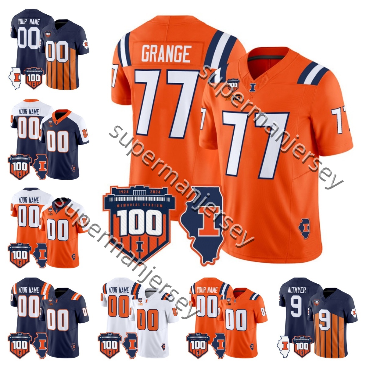 2025 Illinois Fighting Illini college Football Throwback Jersey Illinois Jerseys Stitched Luke Altmyer Kaden Feagin Dick Butkus Grange