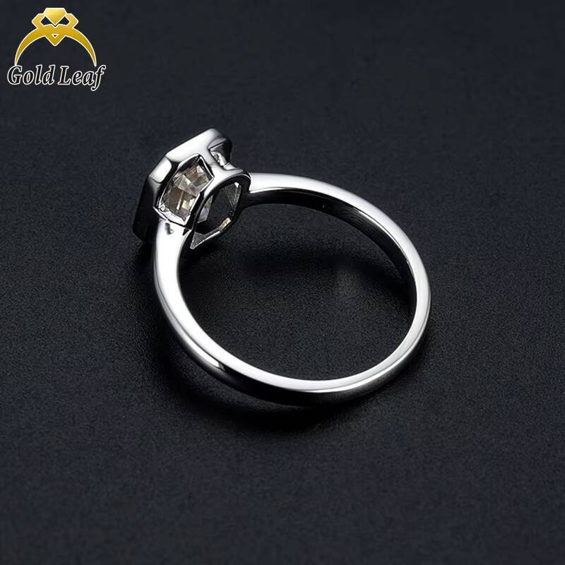 Fine Jewelry 14K/18K Gold Synthetic Diamond Ring 2CT DEF VVS Emerald Cut Lab Grown Diamond Bezel Proposal Wedding Ring for Women