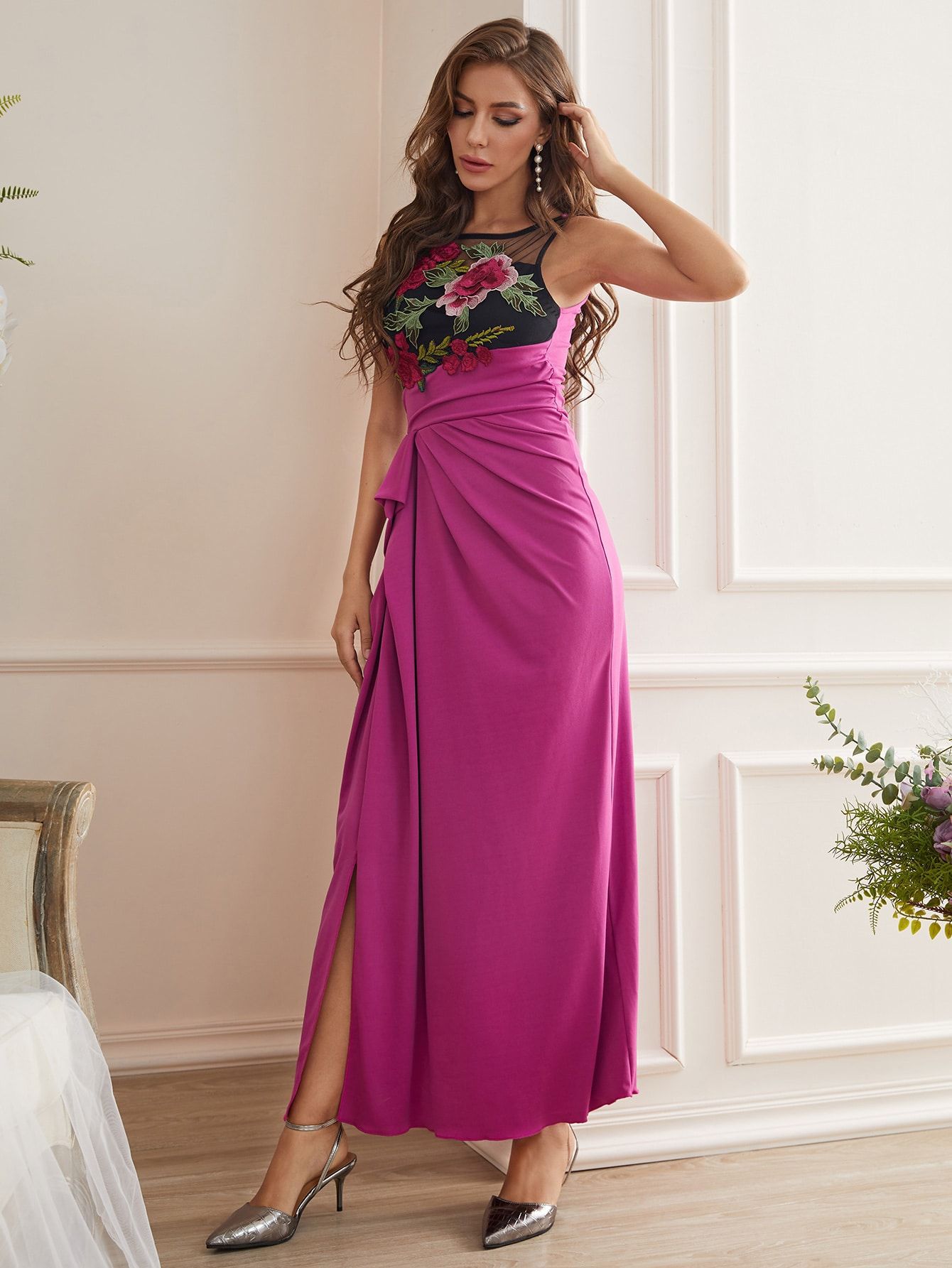 L84Women's spring and summer hot sale elegant lace patchwork applique ready-to-wear wholesale dress