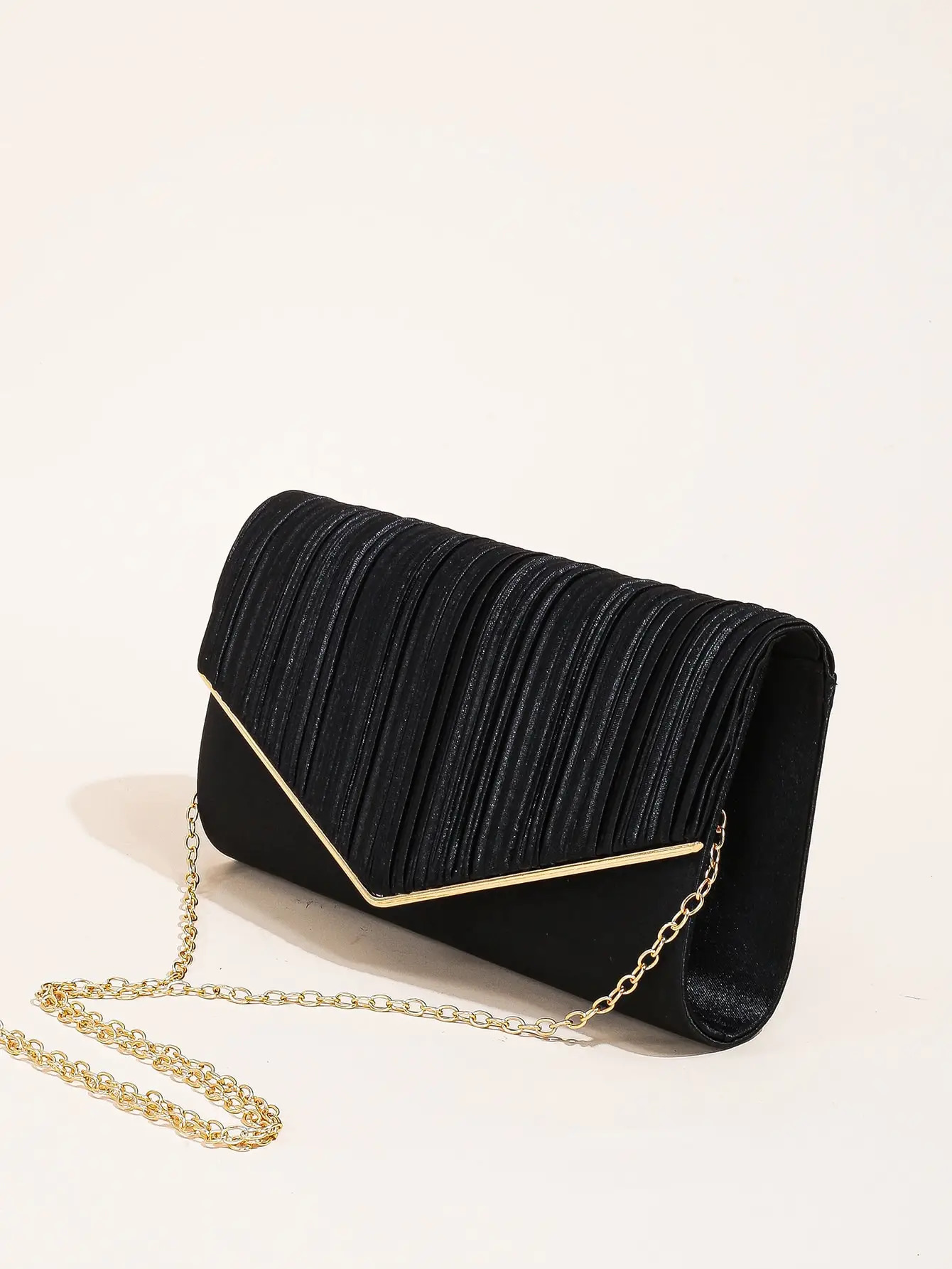 Elegant Pleated Evening Bag Solid Color Textured Envelope Dinner Bag Perfect Clutch For Party Wedding And Banquet 250809