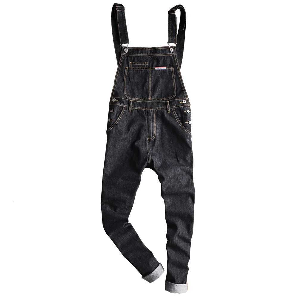 Mens Denim Bib Overalls Casual Working Clothing Black Cotton Jeans Pockets Cargo Coveralls Dungarees X250812
