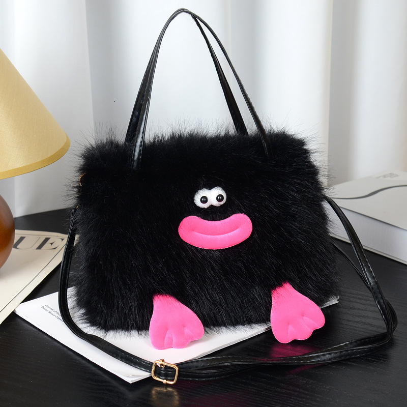 2025 Autumn bag New women s Women s Shoulder Bag New Personalized Popular Sausage Mouth Plush Bag Furry Shoulder Bag Autumn New Designer Bag Women s H