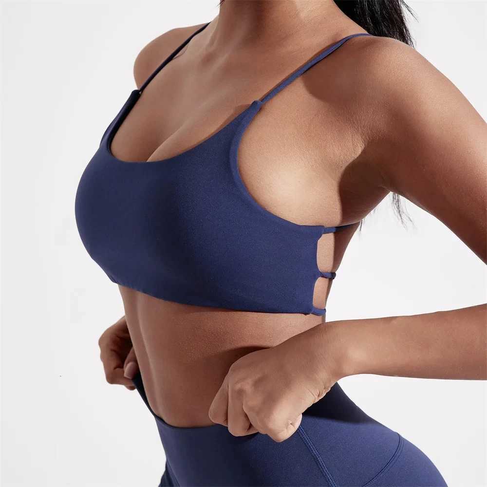 Solid Color Underwear Cross Back Women Fitness Sports Bra Top Comprehensive Training Jog Chest Pad Spaghetti Strap Beauty Z250812