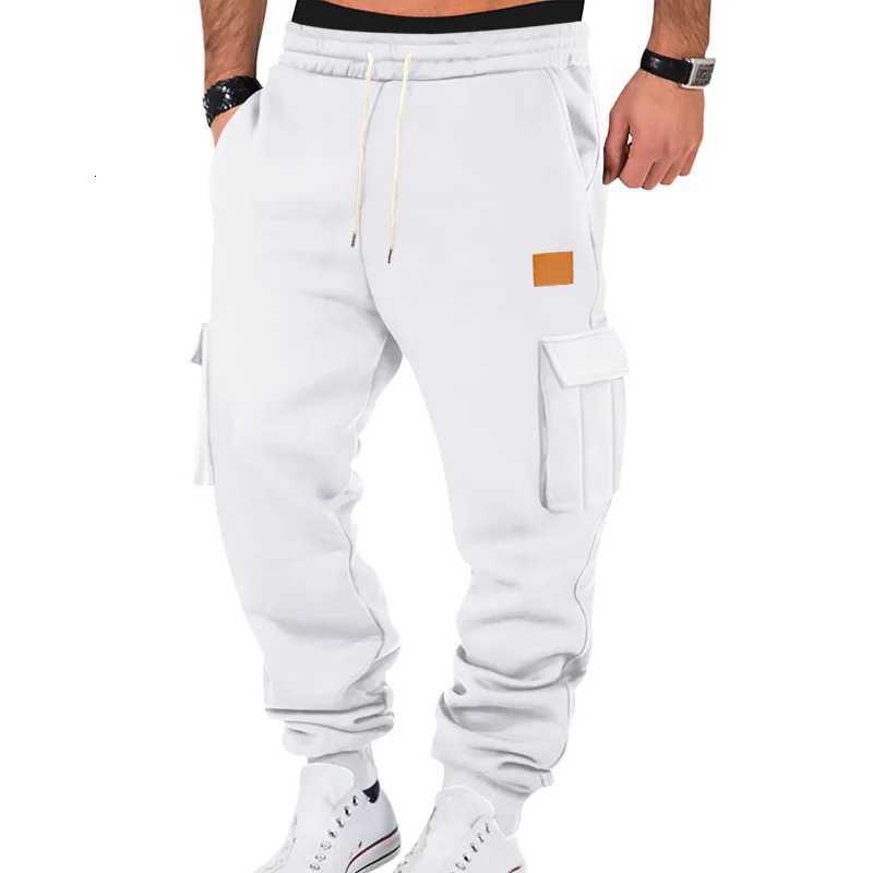 2025 Mens Sweatpants Autumn Winter Fleece Lined Sports Casual Long Pants Men Multi-flap Pocket Pants Cargo Pants Men X250812