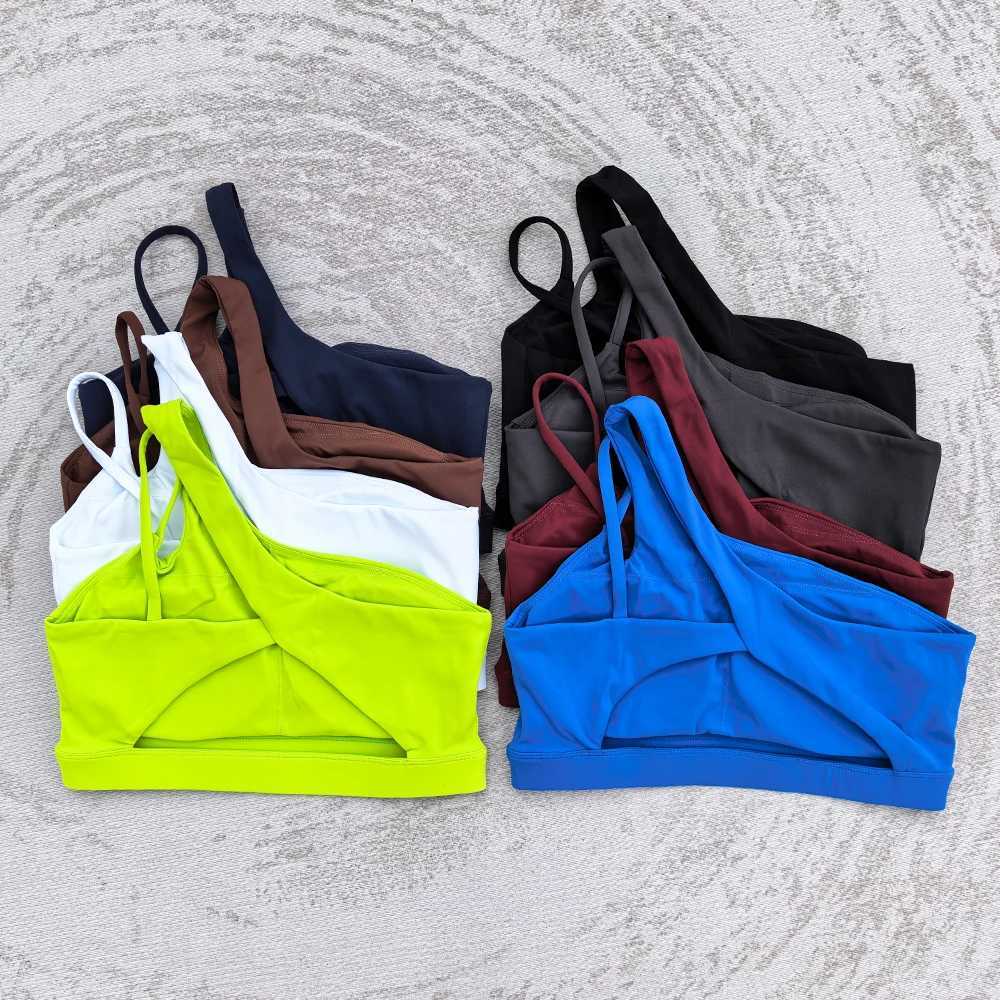 Women Sports Bras Sexy Single Strap Bra Running Women Sports Underwear Gym Top Stretch Push Up Bra Women Vest Z250812