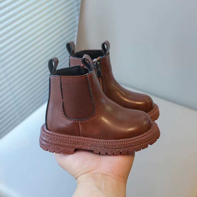 Kids Chelsea Boots Classic for Boys Girls Toddlers Children Fashion Rubber Boots Ankle High with Zipper Non-slip Autumn Winter XJ250812