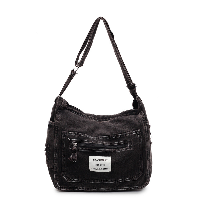 New Lazy Denim Crossbody Shoulder Fashionable Large Capacity Versatile Underarm Bag