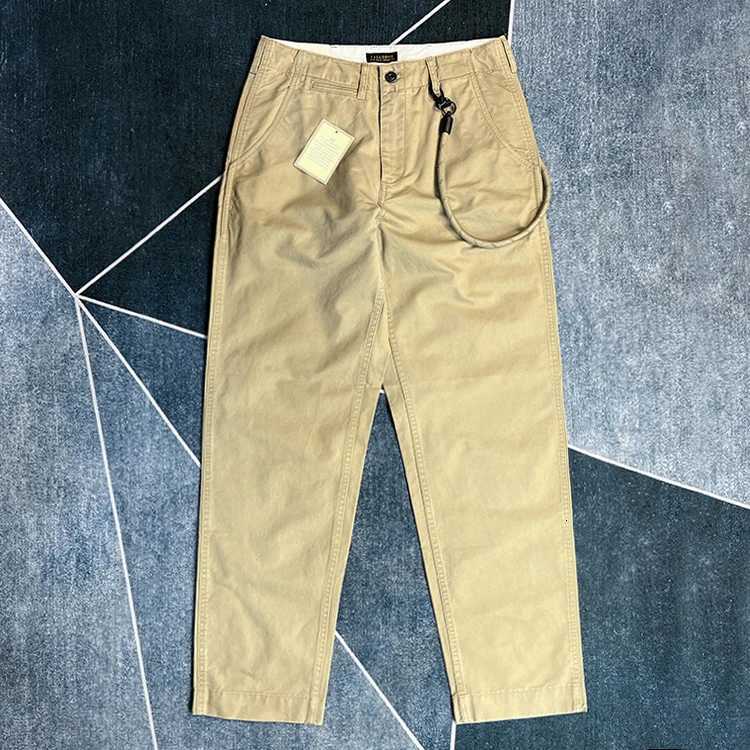 Mens 100% Cotton Relaxed Fit Straight-Tapered Casual Pants 2025 Spring Japanese American Vintage Workwear Style Chino Trousers X250812