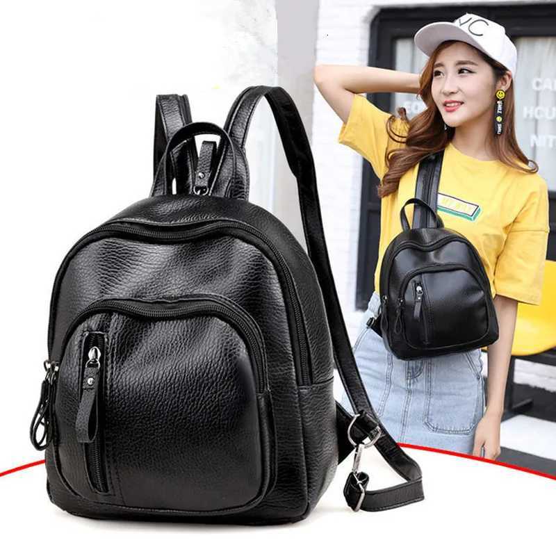 Anti-theft Soft PU Leather Backpack Women Vintage Shoulder Bag Ladies Mini Travel Backpack School Bags mochila feminina Y250811