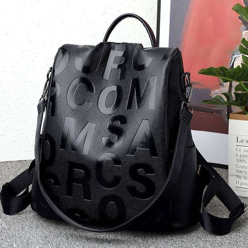 2022 New Women High Quality Soft Leather School Bags For Girls Large Capacity Anti-theft Travel Backpack Sac
