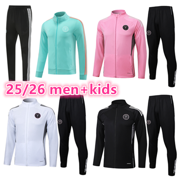 2025 2026 Miami football Tracksuit Men Kids long ZIP 25 26 SUAREZ INTERS Long sleeve Sports tracksuit Jacket Football training uniform chandal survetement