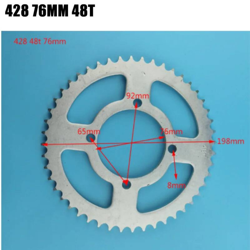 Motorcycle 428 37 Tooth 37T 48/52/58/76MM Rear Chain Sprocket 428-37T For ATV Quad Pit Dirt Bike By Go Kart Accessories