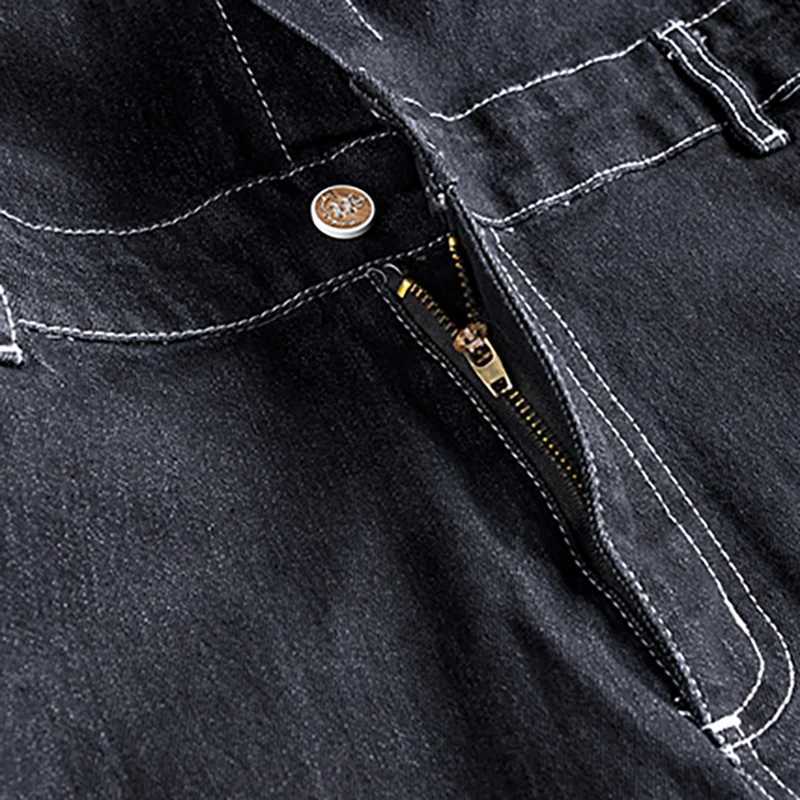 Sokotoo Mens Embroidered Long Detachable Sleeve Black Denim Jumpsuits Casual Embroidered Pockets Cargo Jeans Overalls Pants X250812