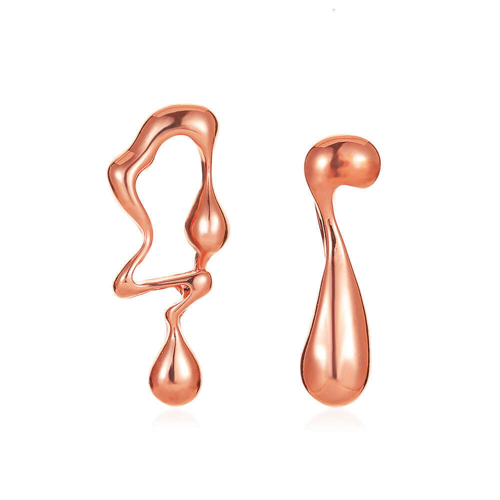 Creative Personality Alloy Asymmetric Exaggerated Liquid Irregular Water Drop Earrings Jewelry