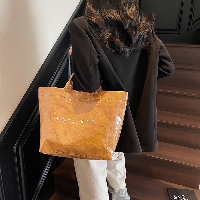 Dupont for Women New Fashion High-end Feel Kraft Paper Shoulder Large Capacity Commuter Crossbody Bag