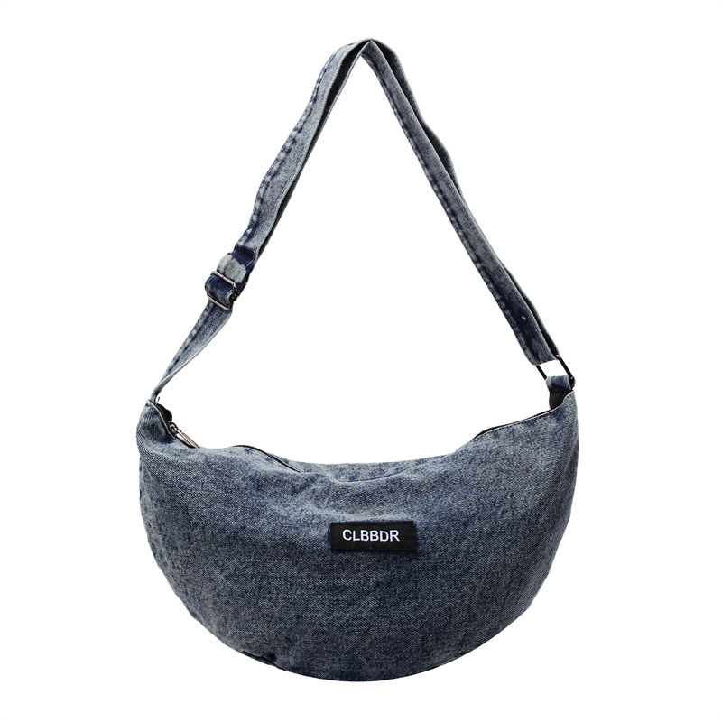 Korean Style Casual Denim for Women New Fashionable Versatile Crossbody Dumpling Single Shoulder Underarm Bag