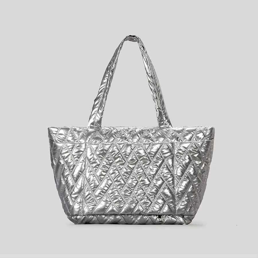 Casual Large Capacity Quilted Padded Tote Designer Women Shoulder Bags Soft Nylon Puffer Handbags Big Autumn And Winter Bag