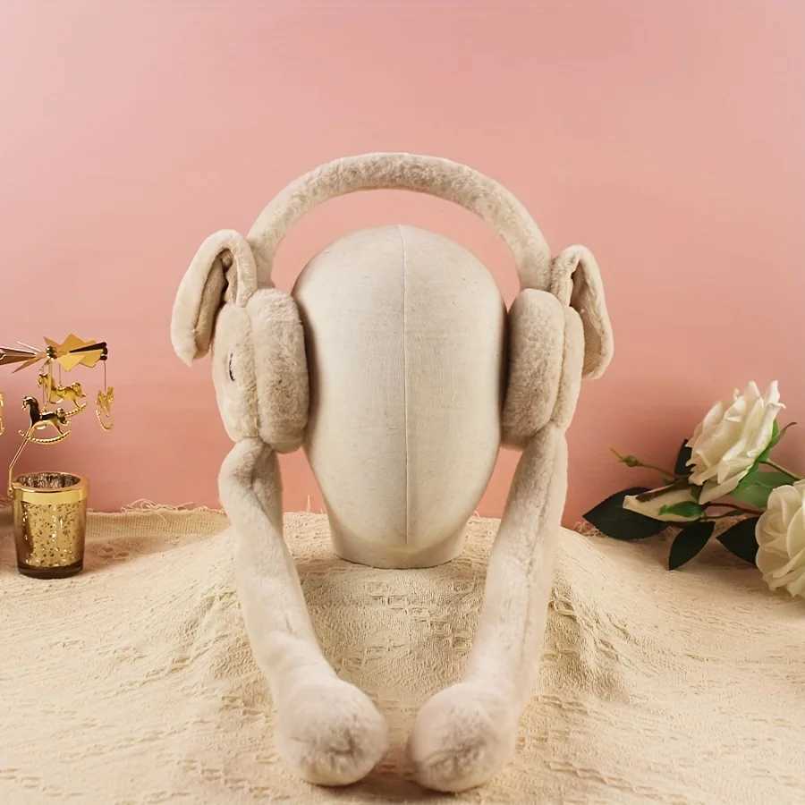 Cartoon Bunny Ear Warmers Plush Knitted Stretchable Polyester Headband Ear Muffs Hand Wash Reusable Cozy Ear Covers for Winter XJ250812