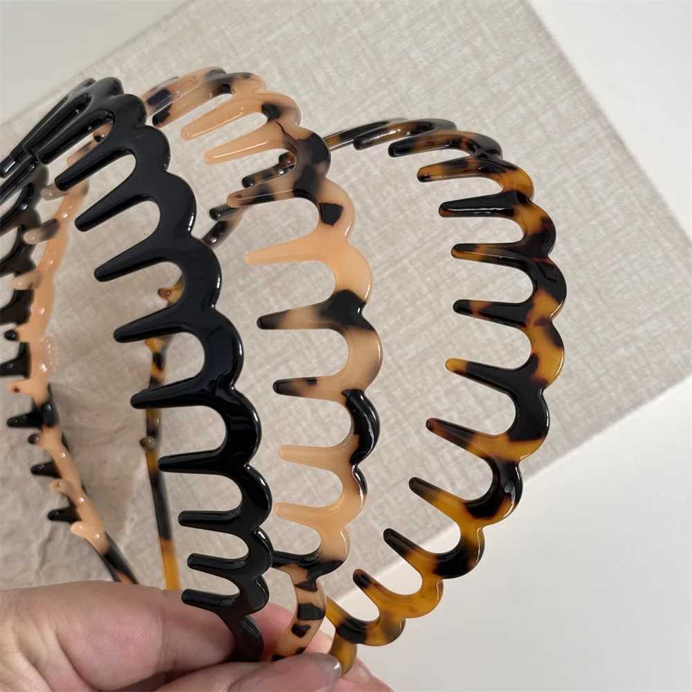 Wave Band Hairbands Brown Resin Wave Toothed Band Thin Non-Slip Wen Makeup Hair Cb Zigzag Band Notched Band X250812
