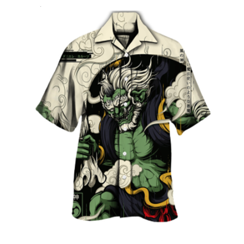 Summer New Personalized Dragon Pattern 3D Printed Casual Short Sleeve Shirt