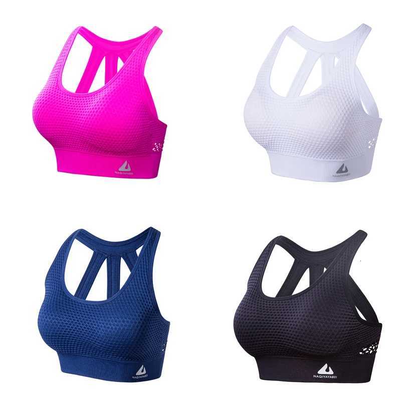 Women Shockproof Gathered Breathable Sports Underwear Running Workout Beauty Back Bra Fitness Gym Push Up Exercise Tops Z250812