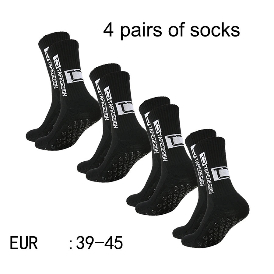 4 pairs of TC mid tube glued football socks for sports training and competition non slip breathable 250805