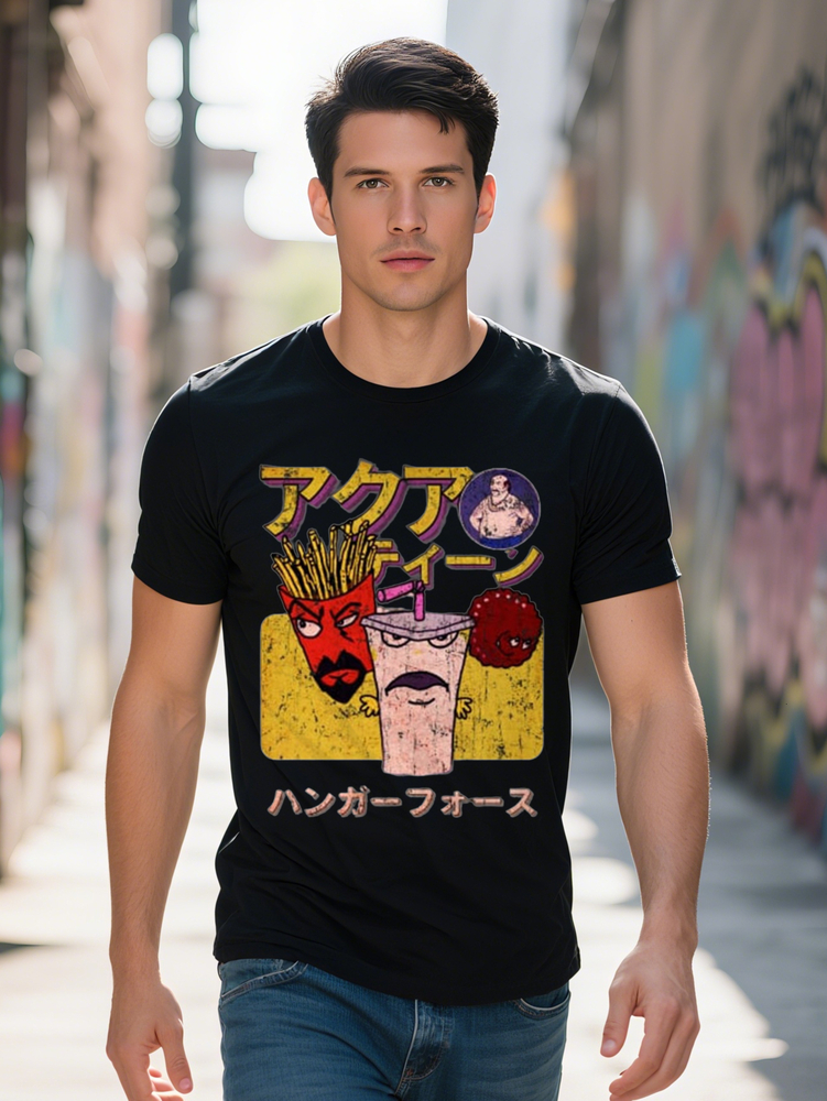 Aqua Teen Hunger Force Japanese Retro Style Fan Art Design T-shirt