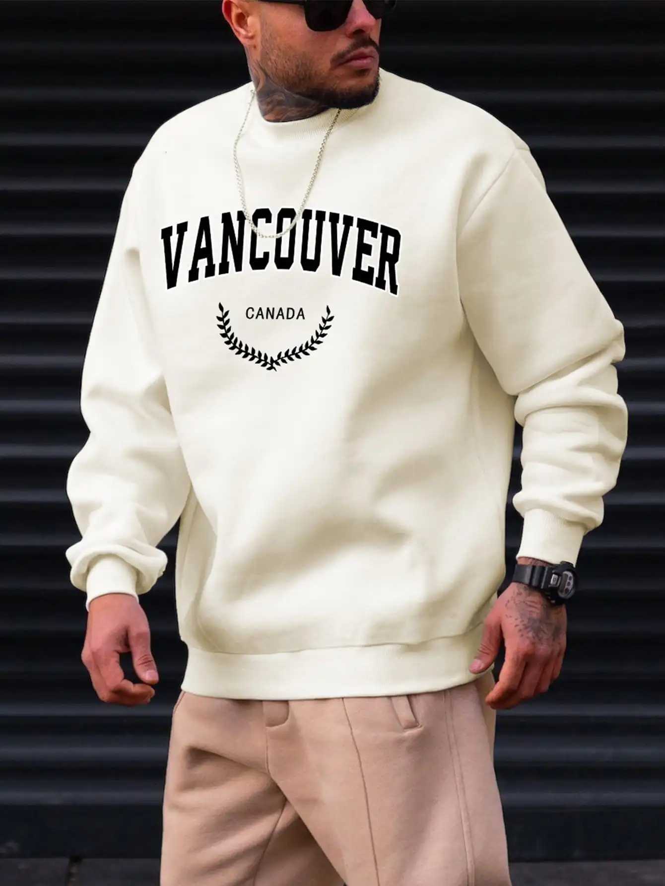 Vancouver LeAF Design Men Tops Autumn New CloTHes Street Style Casual Sweatshirts Fashion Hip Hop Male Sportswear Male Y250811
