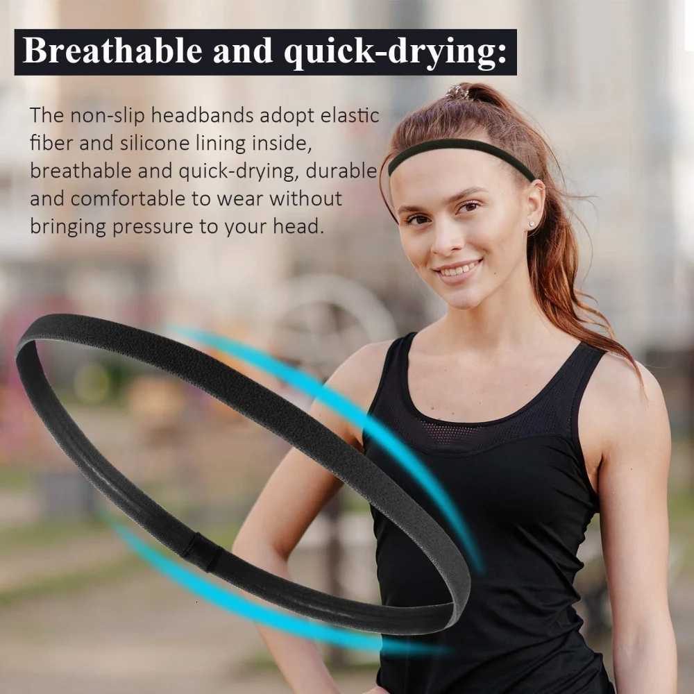 4PCS Unisex Sports Thin Band Non-Slip Elastic Wen Men Yoga Hair Bands Sweatband Football Running Biking Sports Hairband X250812