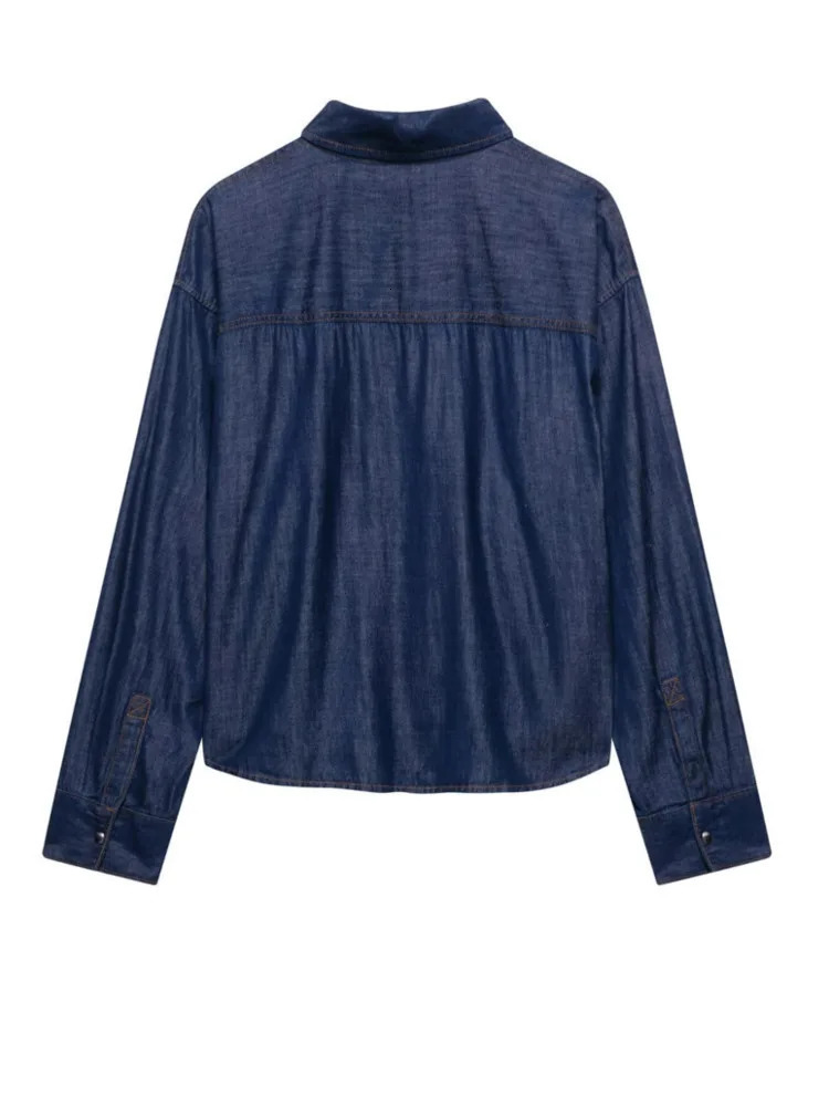 VTKW High-quality Elegant 2025 Spring Womens Blazer - Denim Shirt High-waisted Wide-leg Pants - Stylish Two-piece Set 250808