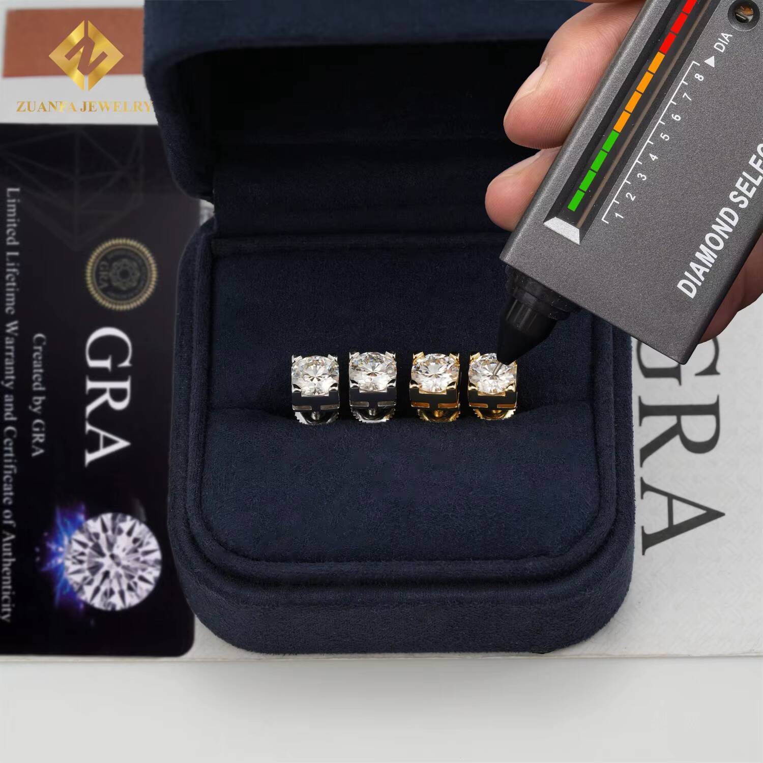 Wholesale Luxury Moissanite Earrings VVS 925 Silver GRA Certified 3mm 4mm 5mm 6.5mm Pass Diamond Tester