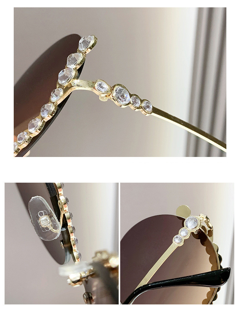 Designer Sunglasses For Women Oversized Sunglasses Diamond Round Sunglasses Luxury Polarized Goggle Pilot Alloy Frame UV400 Eyewear KP22