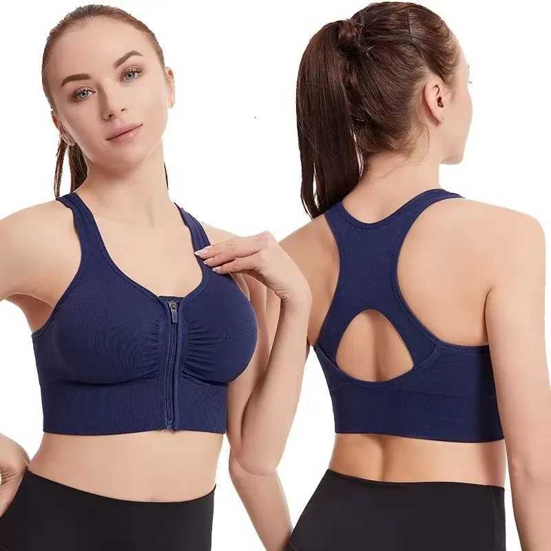 Czguke Womens Zipper Sports Bra Vest Plus Size Shock Resistant Bra Womens Running Fitness Bra Womens Underwear Z250812